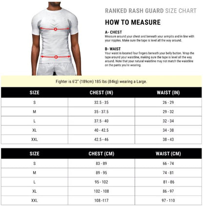 Rashguard Manga Corta Hayabusa Ranked (Blanco) (Disponible por Encargo)