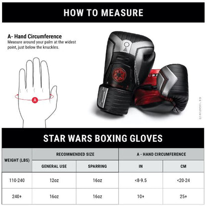 Guantes de Box Hayabusa T3 Edición Sith (Star Wars) (Disponible por Encargo)