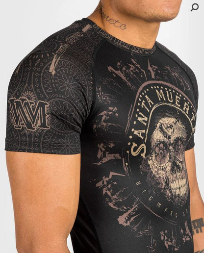 Rashguard Manga Corta Venum Santa Muerte Dark Side (Disponible por Encargo)