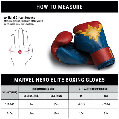 Guantes de Box Hayabusa T3 Edición Capitán Marvel (Marvel) (Disponible por Encargo)