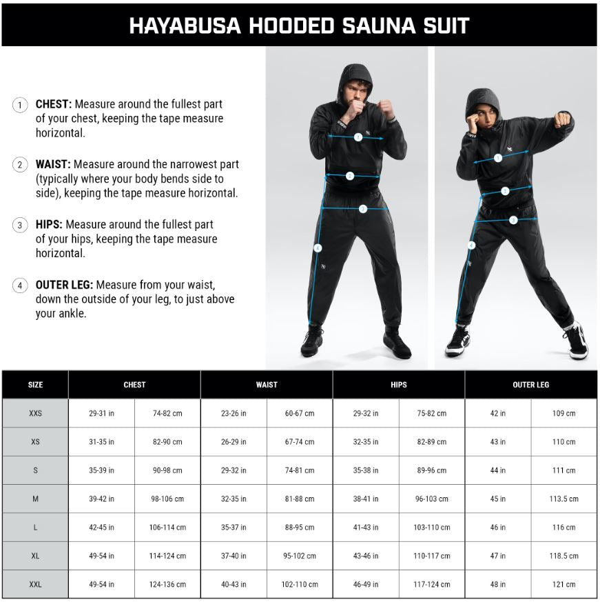 Traje de Sauna Unisex Hayabusa Pro (Con Hoodie) (Negro) (Disponible por Encargo)