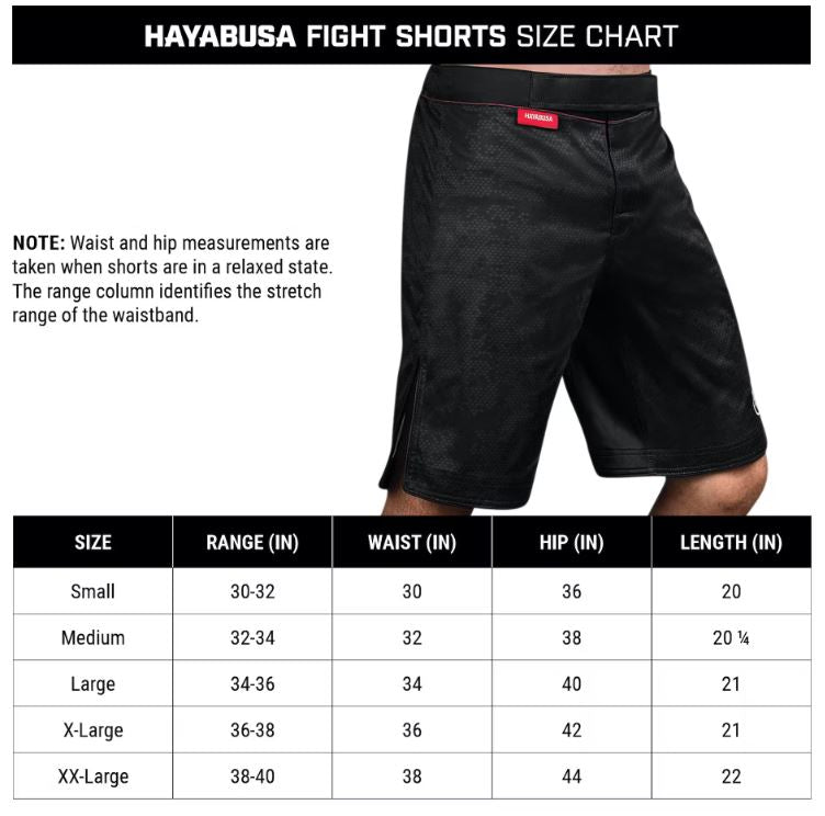 Fightshorts Hayabusa Hexagon (Largos) (Negro) (Disponible por Encargo)