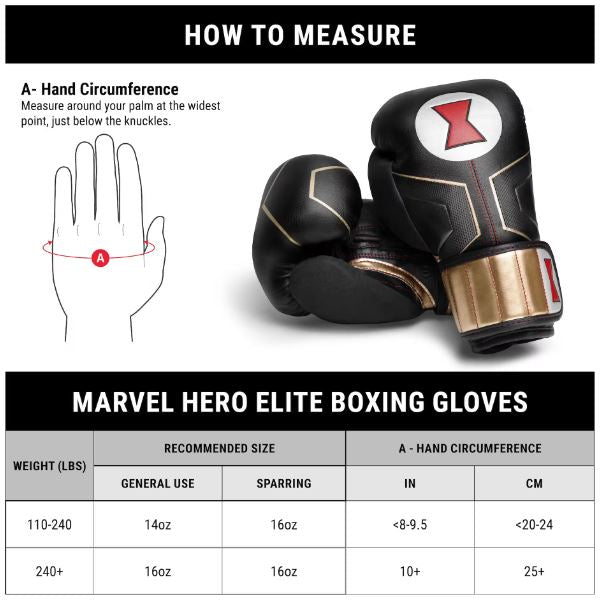 Guantes de Box Hayabusa T3 Edición Viuda Negra (Marvel) (Disponible por Encargo)