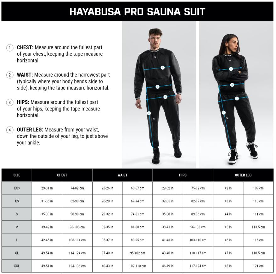 Traje de Sauna Unisex Hayabusa Pro (Negro) (Disponible por Encargo)