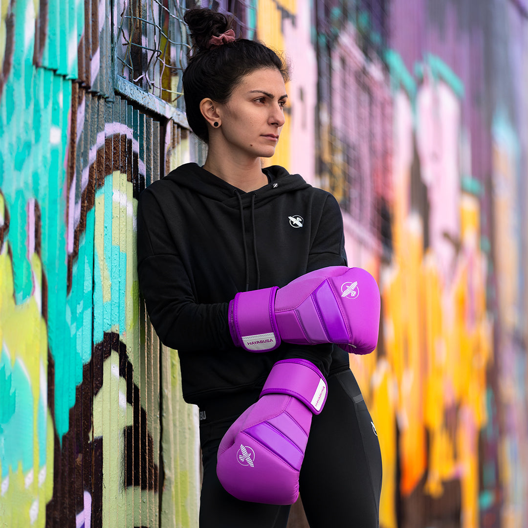 Guantes de Box Hayabusa T3 Neón (Morado / Blanco) (Disponible por Encargo)