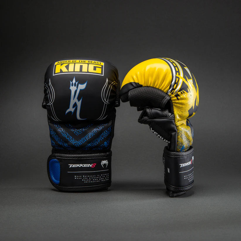 Guantes de MMA Venum x Tekken 8 Edición King (Sparring) (Amarillo / Negro) (Disponible en Costa Rica)
