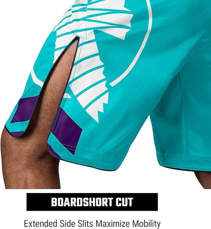 Fightshorts Hayabusa Icon (Largos) (Turquesa / Blanco) (Disponible en Costa Rica y por Encargo)