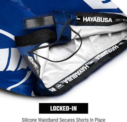 Fightshorts Hayabusa Icon (Largos) (Azul / Blanco) (Disponible por Encargo)