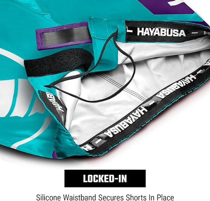 Fightshorts Hayabusa Icon (Largos) (Turquesa / Blanco) (Disponible en Costa Rica y por Encargo)