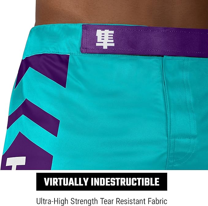 Fightshorts Hayabusa Icon (Largos) (Turquesa / Blanco) (Disponible en Costa Rica y por Encargo)