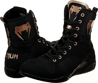 Zapatos de Box Venum Elite Evo Monogram (Negro / Bronce) (Disponible por Encargo)