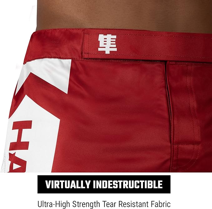 Fightshorts Hayabusa Icon (Cortos) (Rojo / Blanco) (Disponible por Encargo)