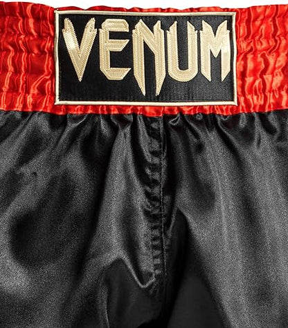 Fightshorts de Muay Thai Venum Classic (Negro / Rojo / Dorado) (Disponible por Encargo)