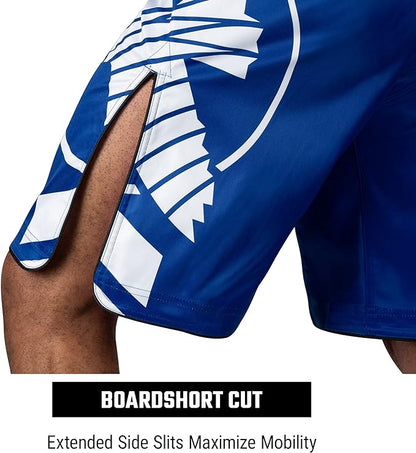 Fightshorts Hayabusa Icon (Largos) (Azul / Blanco) (Disponible por Encargo)