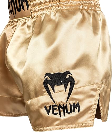Fightshorts de Muay Thai Venum Classic (Dorado / Negro) (Disponible por Encargo)