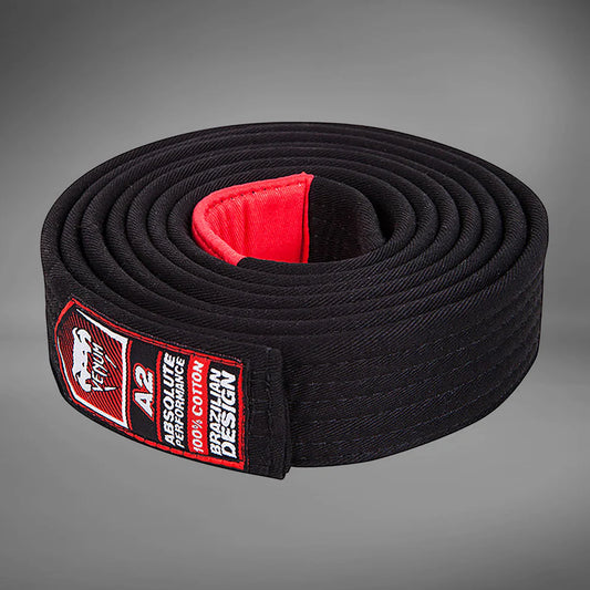 Cinta de Jiujitsu Brasileño Venum (Negra) (Disponible en Costa Rica y por Encargo)