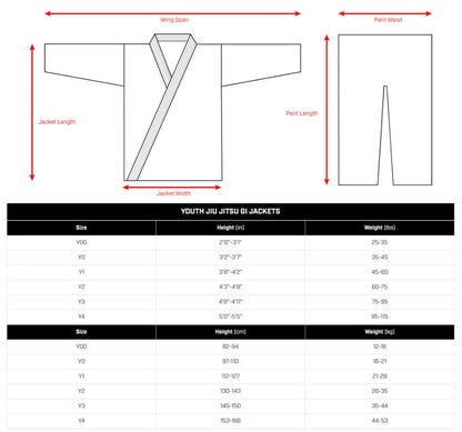 Uniforme de Jiujitsu Brasileño Hayabusa Ascend para Niño (Negro) (Disponible por Encargo)