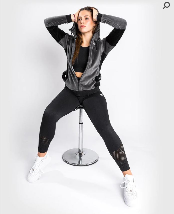 Jacket de Mujer Venum Camoline 2.0 Velvet Track (Gris / Negro) (Disponible por Encargo)