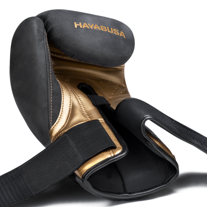 Guantes de Box Hayabusa T3 de Cuero de Lujo (Negro / Dorado) (Disponible por Encargo)