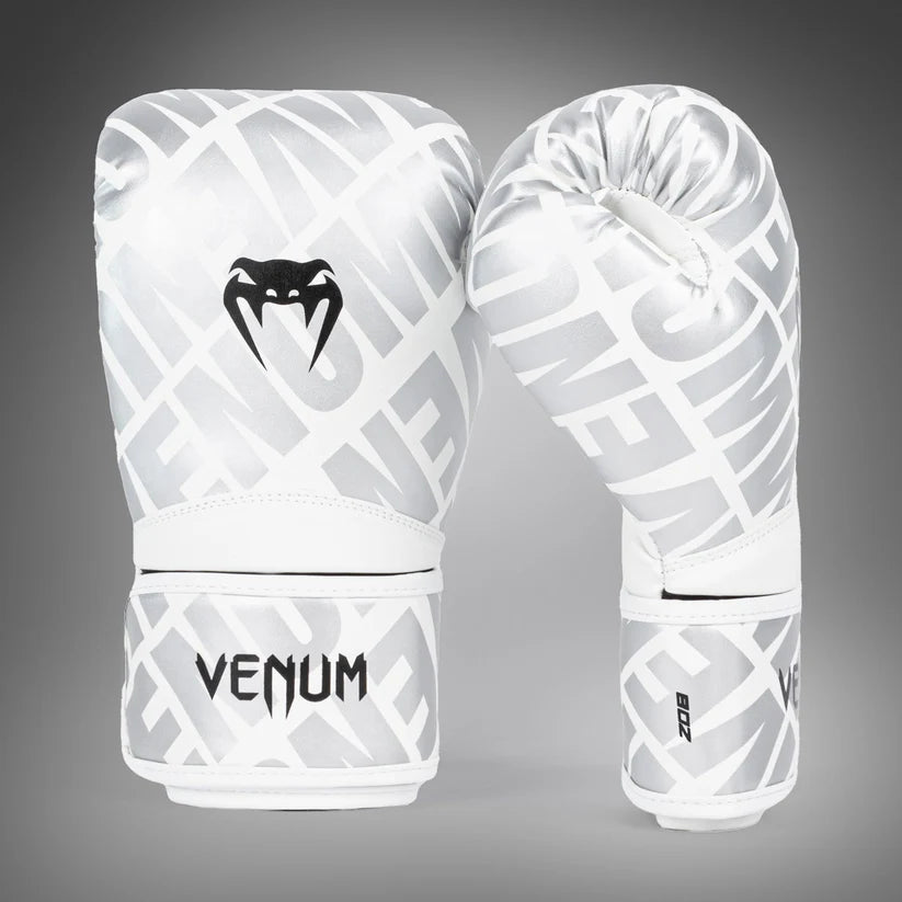 Guantes de Box Venum Contender 1.5 XT (Blanco / Plateado) (Disponible en Costa Rica)