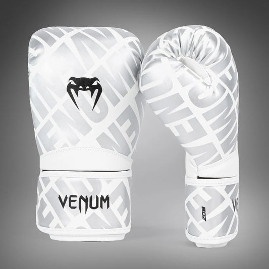 Guantes de Box Venum Contender 1.5 XT (Blanco / Plateado) (Disponible en Costa Rica)