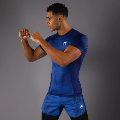 Rashguard Manga Corta para Hombre Venum Technical 3.0 (Azul Nocturno) (Disponible en Costa Rica)