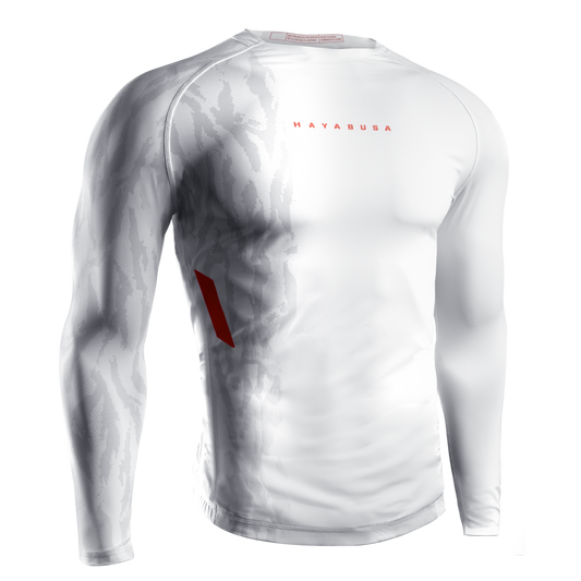 Rashguard Manga Larga para Hombre Hayabusa Apex (Blanco Ceniza) (Disponible por Encargo)