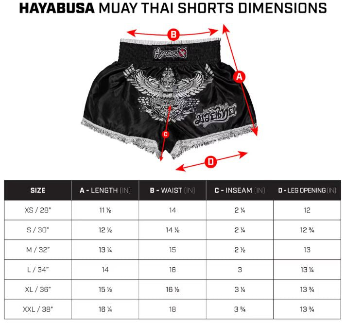 Fightshorts de Muay Thai Hayabusa Falcon (Rojo) (Disponible por Encargo)