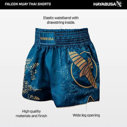 Fightshorts de Muay Thai Hayabusa Falcon (Azul) (Disponible en Costa Rica y por Encargo)