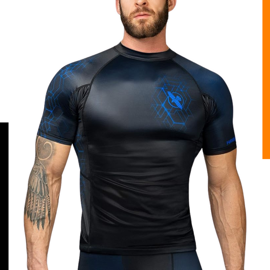 Rashguard Manga Corta Hayabusa Geo (Azul) (Disponible en Costa Rica y por Encargo)