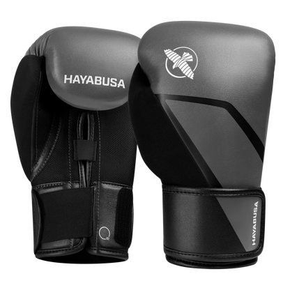 Guantes de Box Hayabusa E1 para Niños (Negro / Gris) (Disponible por Encargo)
