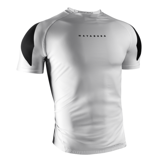 Rashguard Manga Corta para Hombre Hayabusa Pro Ranked (Blanco) (Disponible por Encargo)