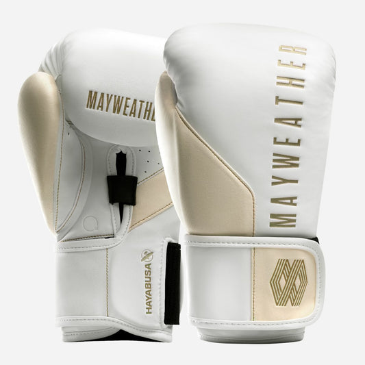 Guantes de Box Hayabusa Mayweather Champ (Blanco / Dorado) (Disponible por Encargo)