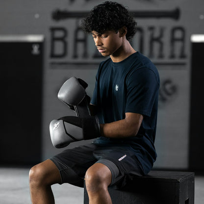 Guantes de Box Hayabusa E1 para Niños (Negro / Gris) (Disponible por Encargo)