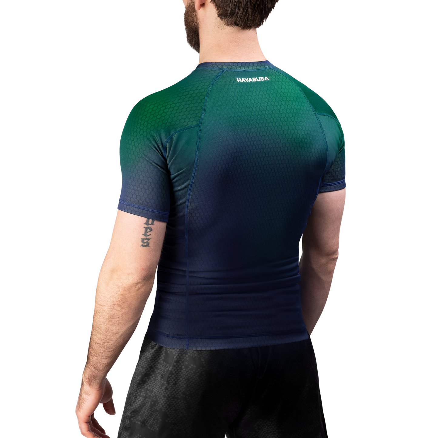 Rashguard Manga Corta para Hombre Hayabusa Fusion (Azul / Verde) (Disponible por Encargo)