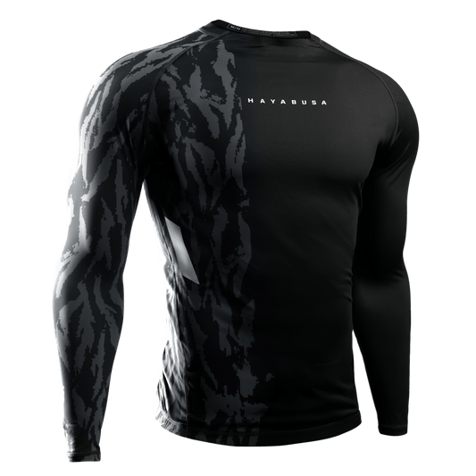 Rashguard Manga Larga para Hombre Hayabusa Apex (Negro Carbón) (Disponible por Encargo)
