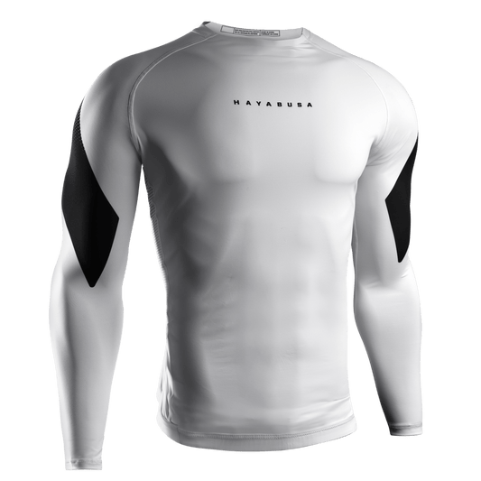 Rashguard Manga Larga para Hombre Hayabusa Pro Ranked (Blanco) (Disponible por Encargo)