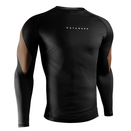 Rashguard Manga Larga para Hombre Hayabusa Pro Ranked (Café) (Disponible por Encargo)