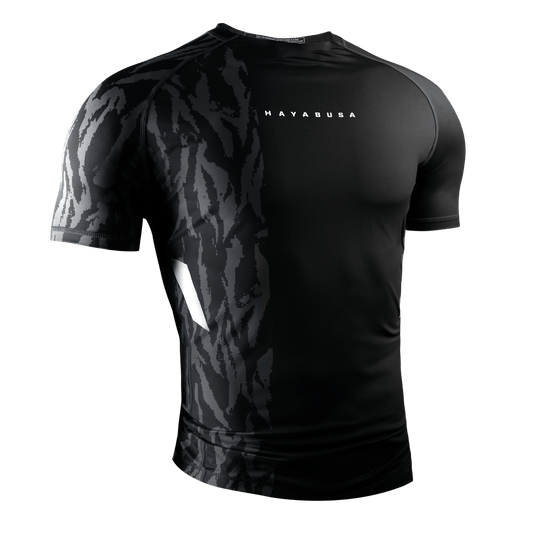 Rashguard Manga Corta para Hombre Hayabusa Apex (Negro Carbón) (Disponible por Encargo)