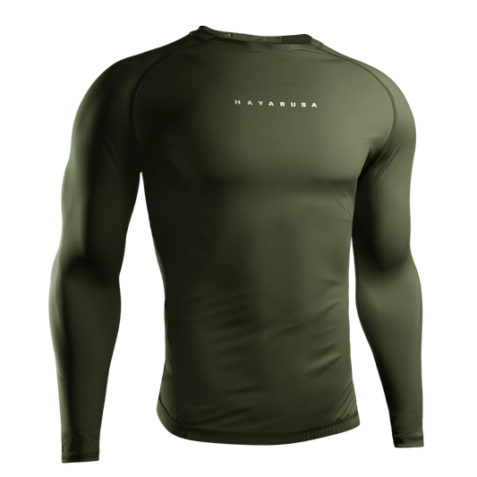 Rashguard Manga Larga para Hombre Hayabusa Core (Verde) (Disponible por Encargo)