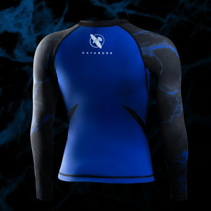 Rashguard Manga Larga para Mujer Hayabusa UFC BJJ (Negro / Azul) (Disponible por Encargo)