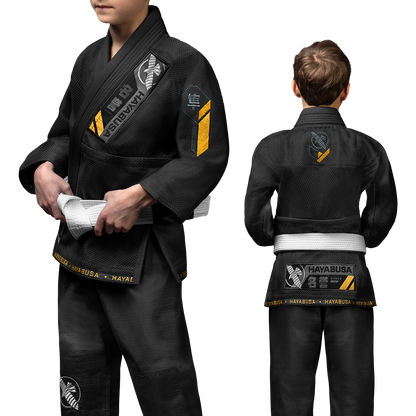 Uniforme de Jiujitsu Brasileño Hayabusa Ascend para Niño (Negro) (Disponible por Encargo)