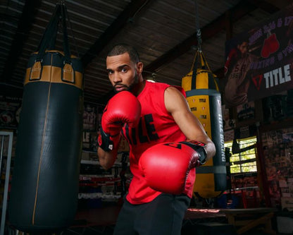 Guantes de Box Title Dauntless (Cuero) (Rojo / Negro) (Disponible por Encargo)