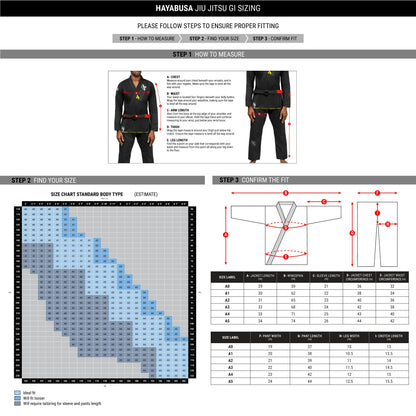 Uniforme de Jiujitsu Brasileño Liviano Hayabusa Ascend (Negro) (Disponible por Encargo)