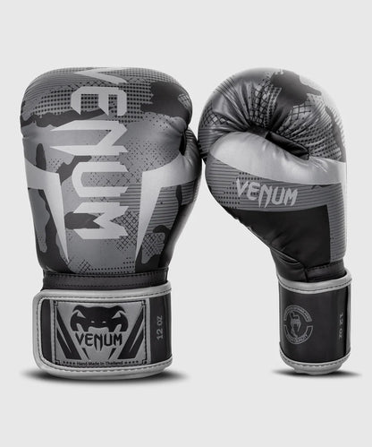 Guantes de Box Venum Elite (Negro Camo / Gris) (Disponible por Encargo)